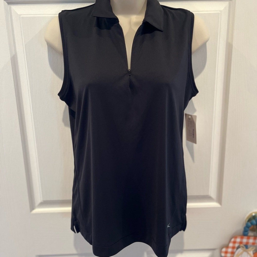 Women's Black Sleeveless Golf top